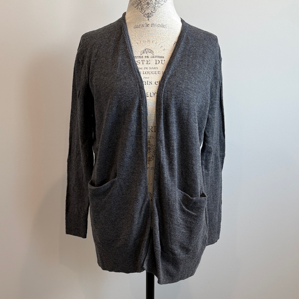 Madewell Charcoal Open-Front Cardigan